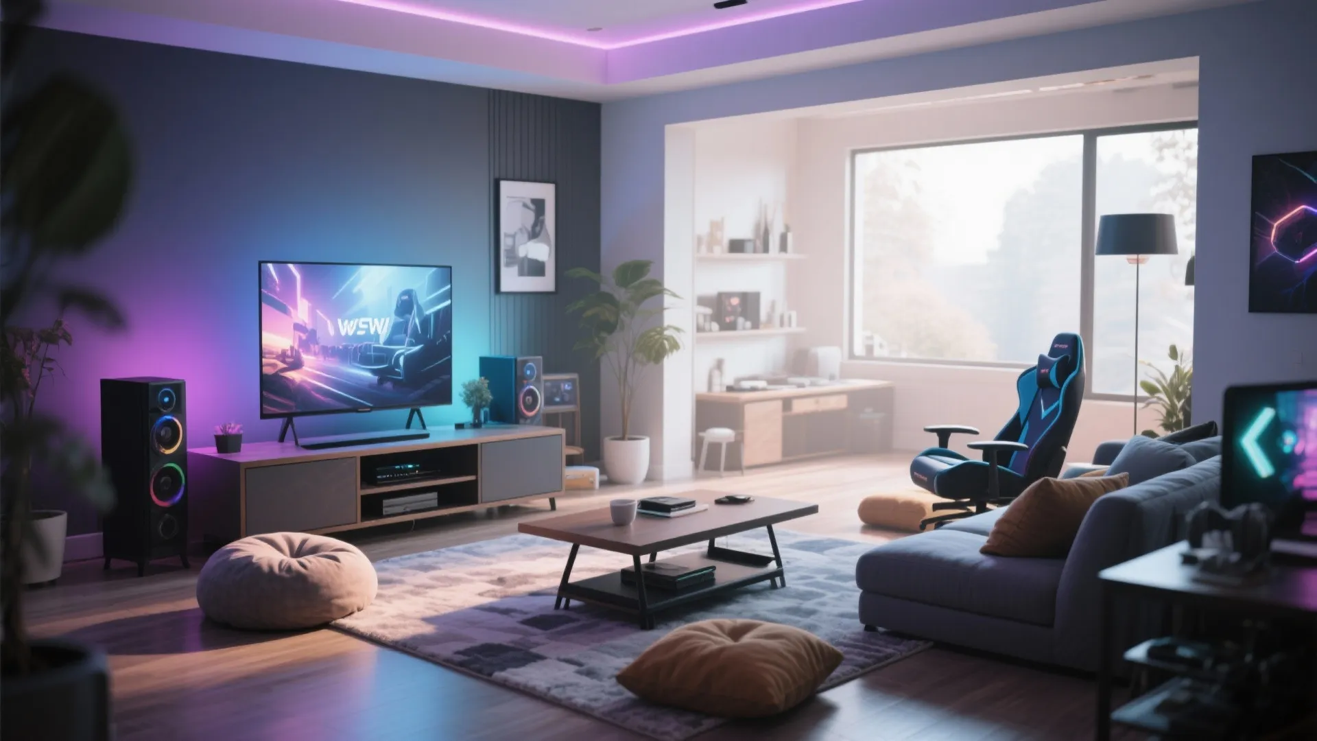 9. Adjustable Height TV Stand