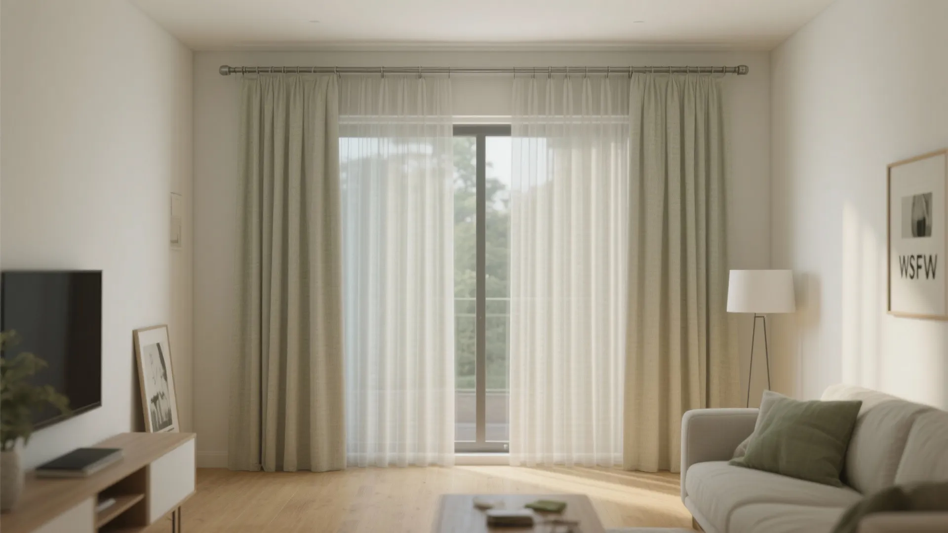 Sheers on Ceiling Tracks with Minimal Hardware