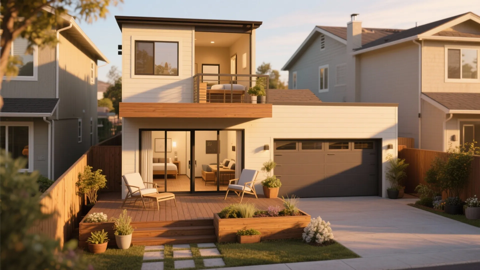 5. Tiny ADU-style 2-bedroom over garage with outdoor integration