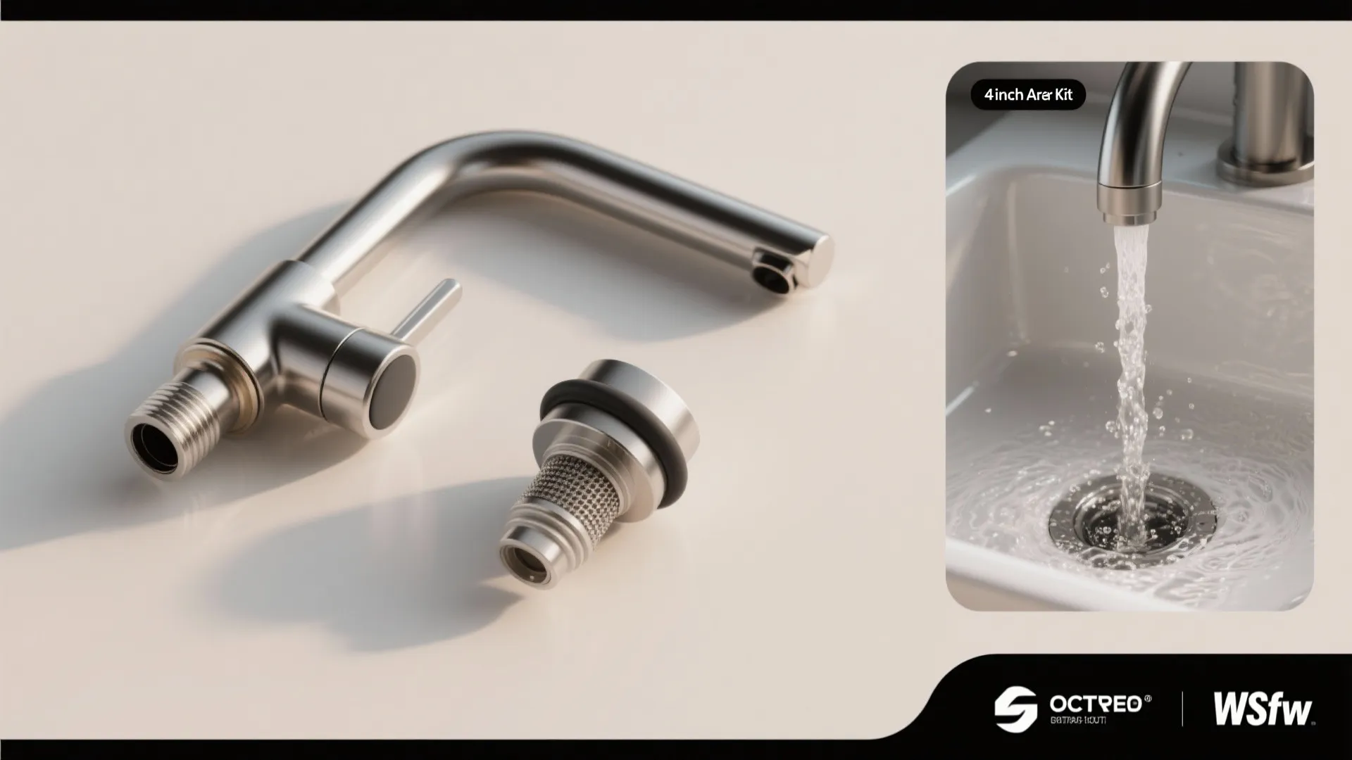 4. Water-saving aerator-equipped 4-inch faucets