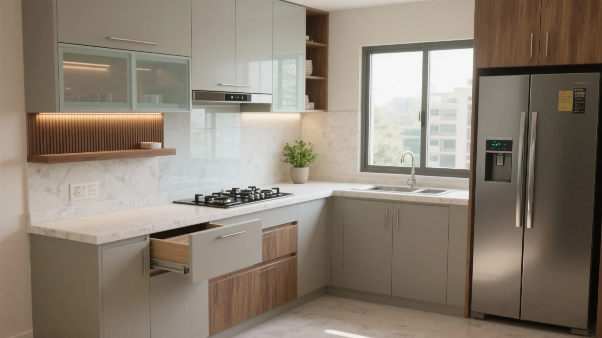 4 BHK Flats in Ahmedabad: 5 Smart Kitchen Design Ideas: Small-space creativity for big-family living in Ahmedabad 4 BHK homes