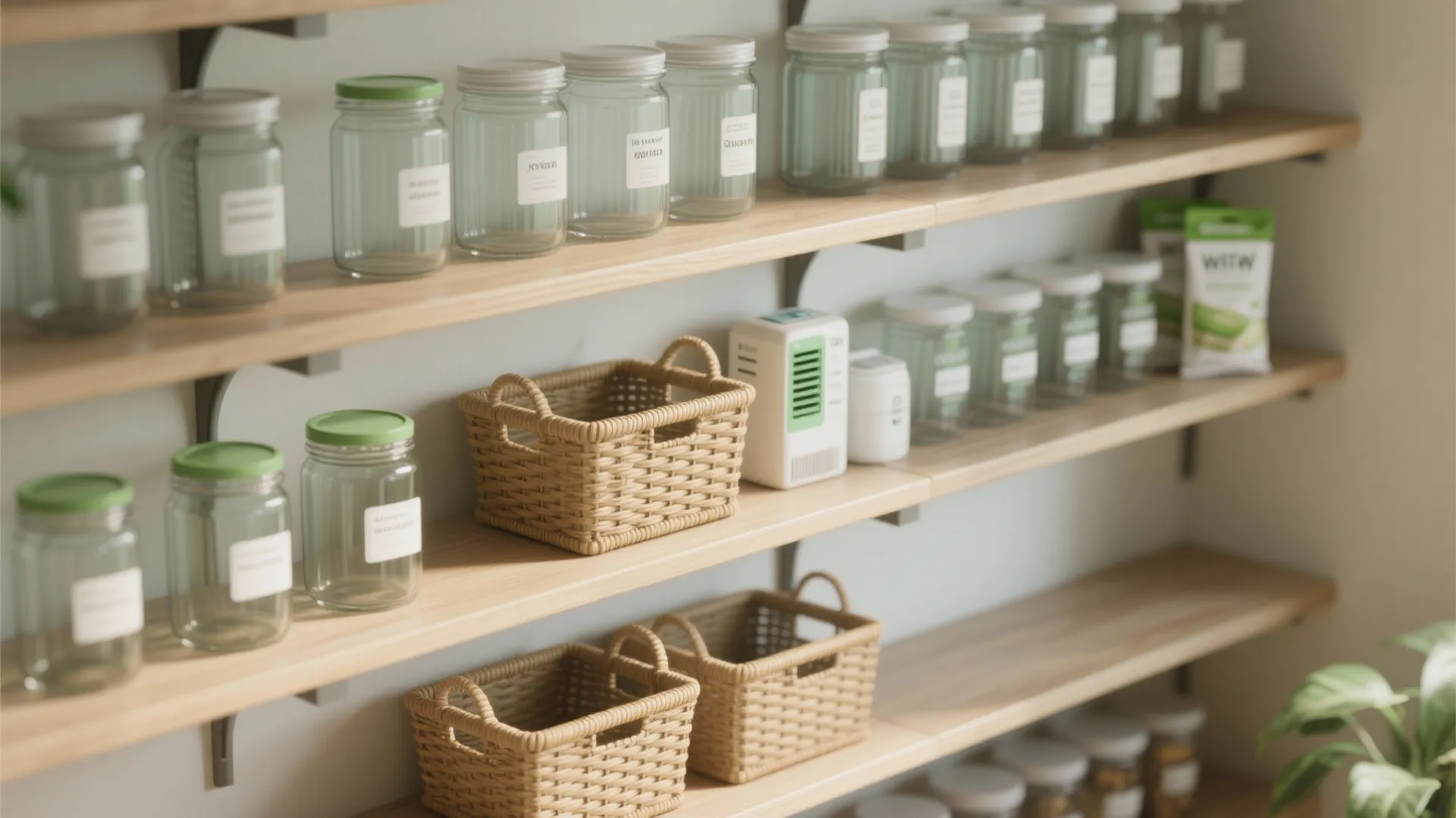 4. Open shelving with airtight containers