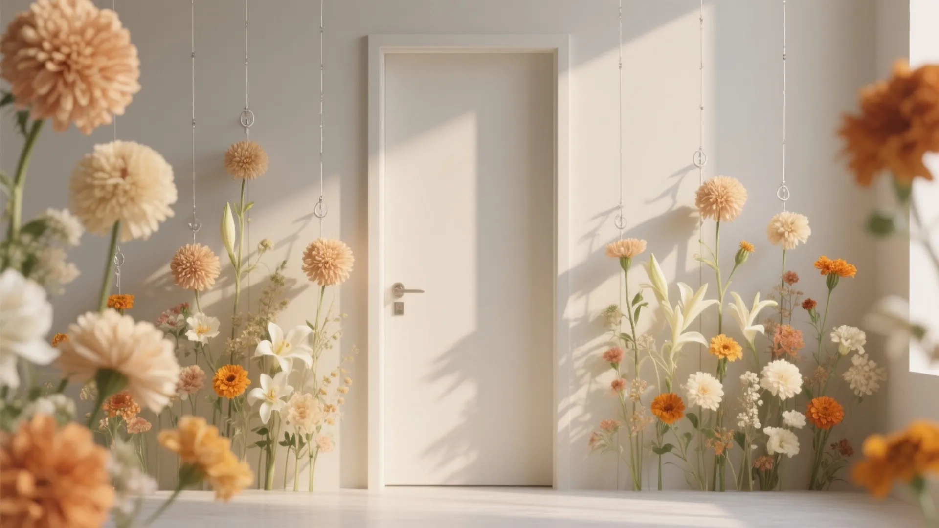 Airy Floral Backdrops & Doorway Drifts