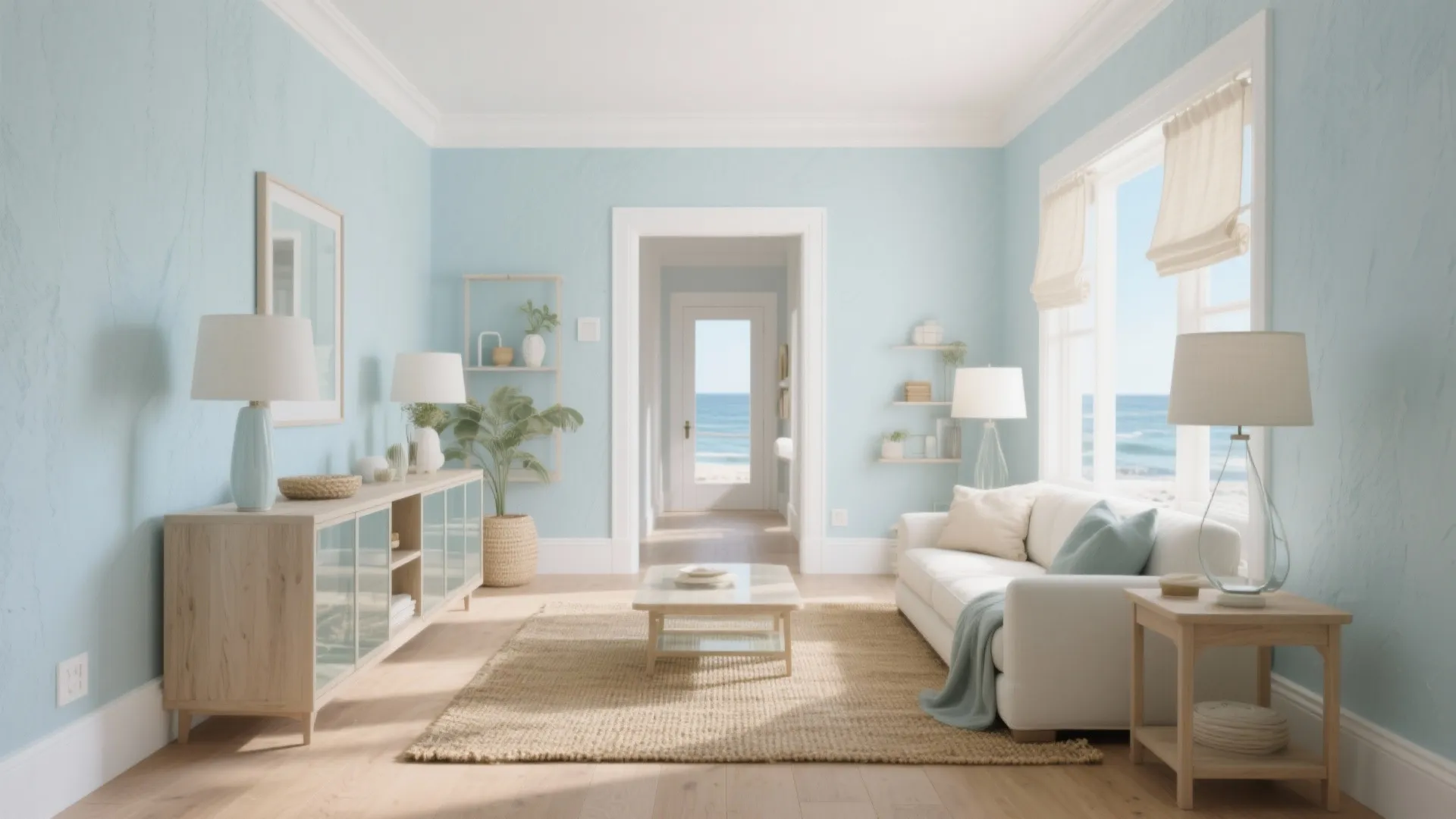 Airy Light Blues with Limewash Texture