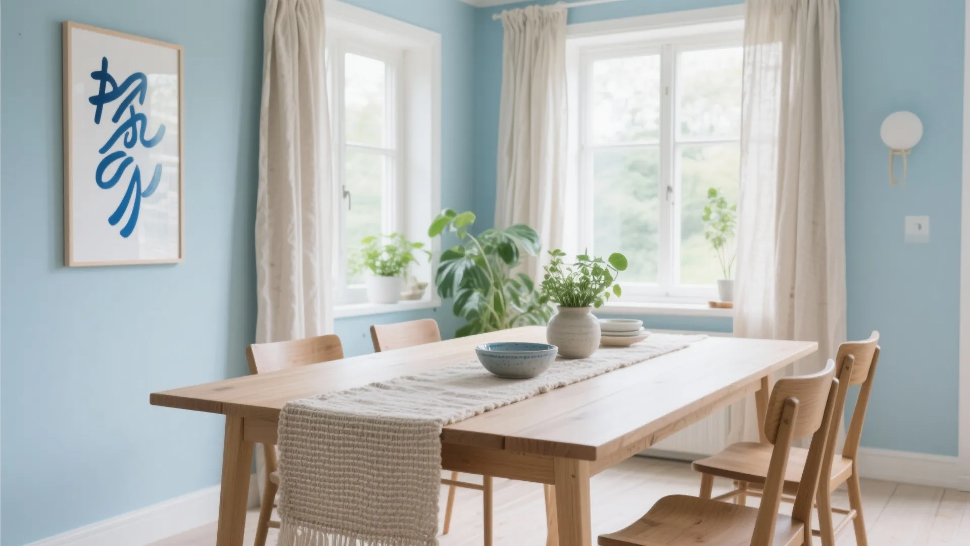 Airy Blue with Natural Wood