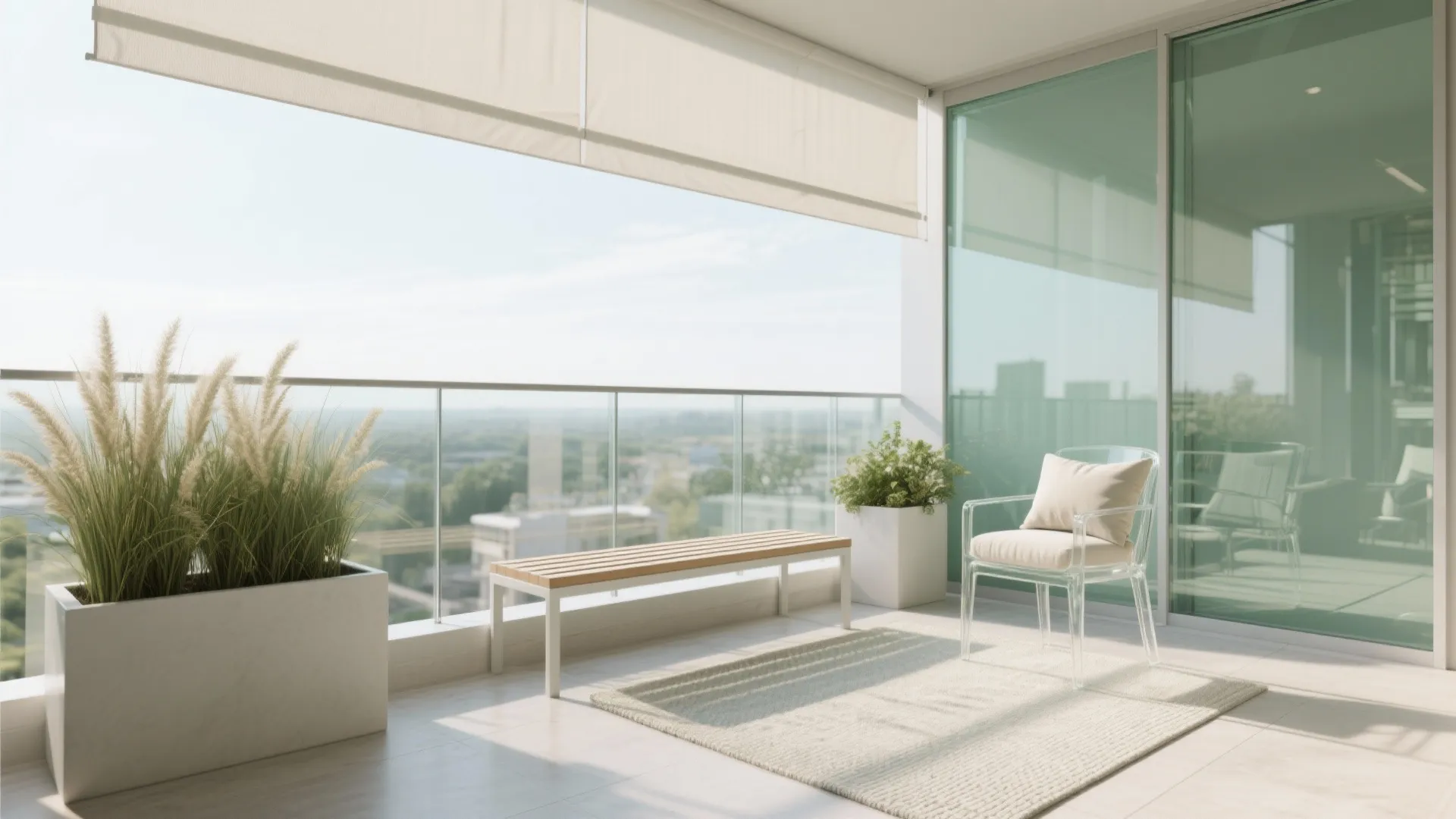 Clear Lines, Glass, and Light Colors for an Airier Feel