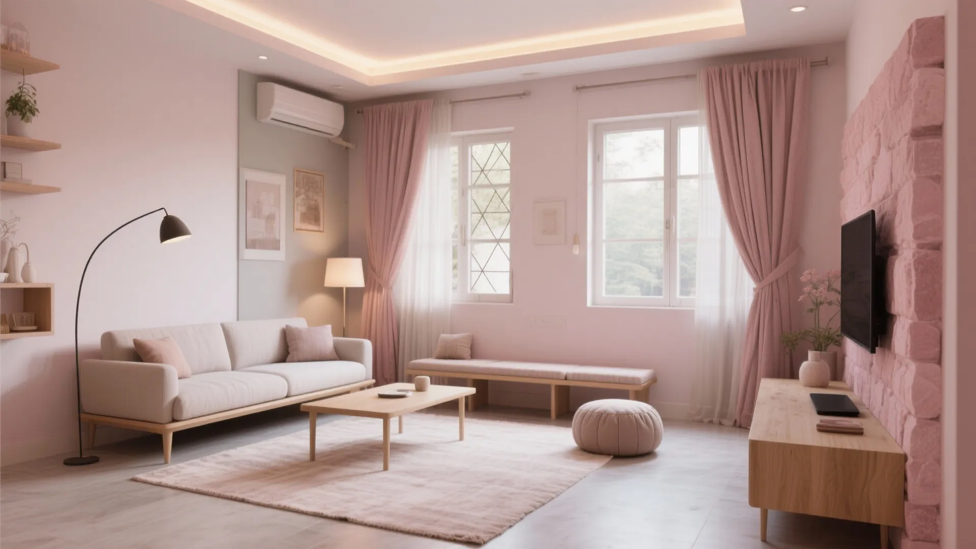 Light, Airy Living Room Zoning with Jaipur-Friendly Materials