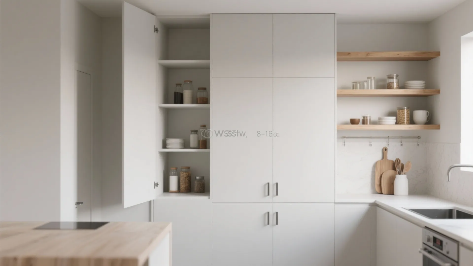 Minimalist kitchen storage that feels airy