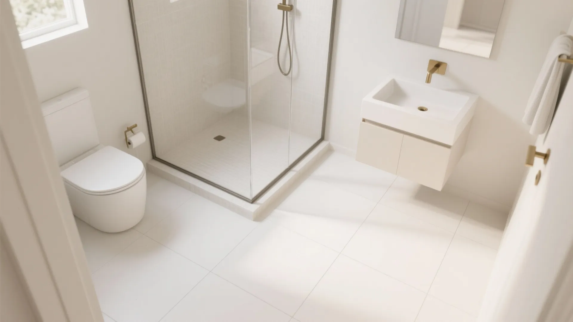 Light-toned, large-format porcelain for airy floors