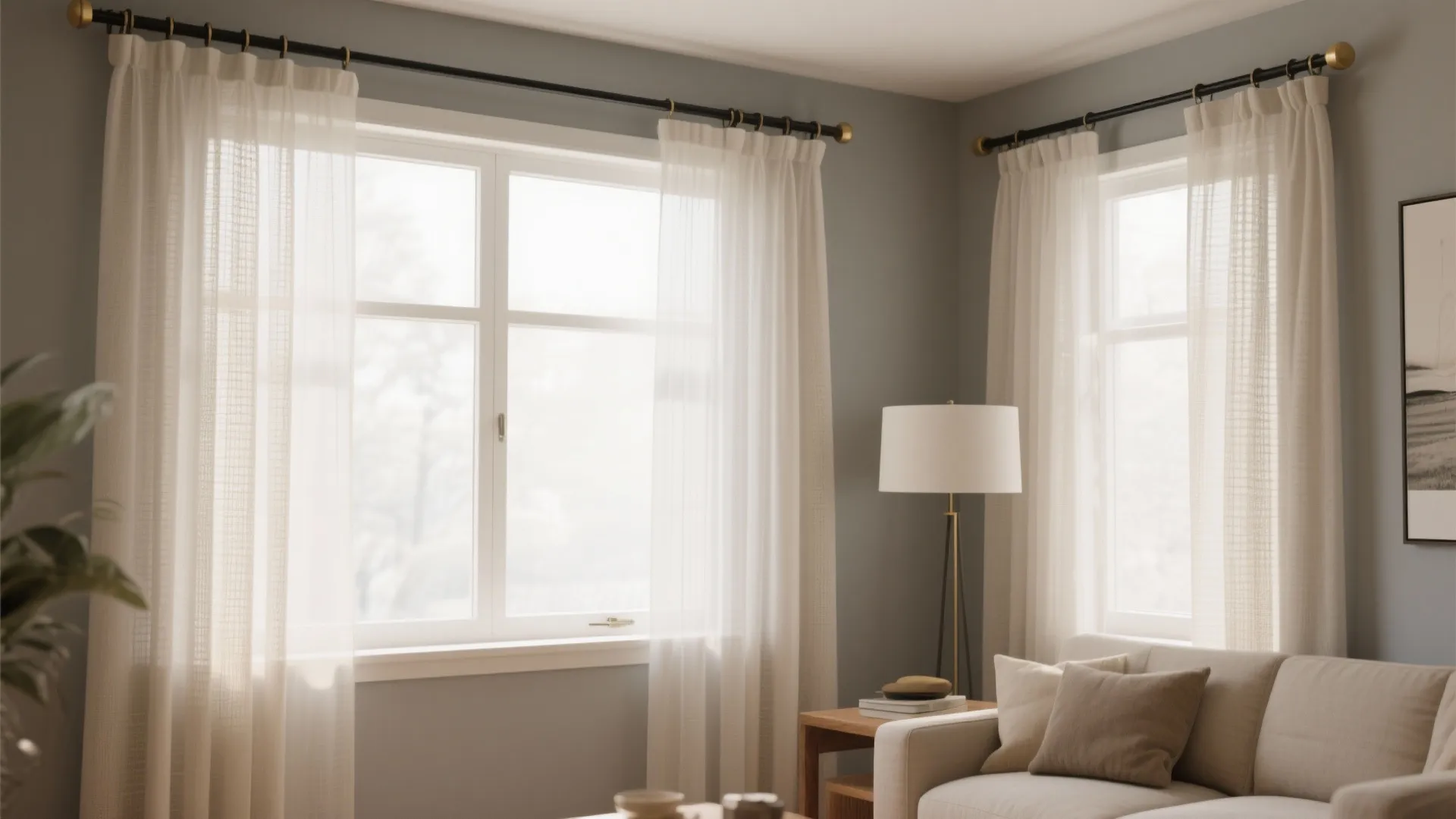 Airy sheers with layered privacy