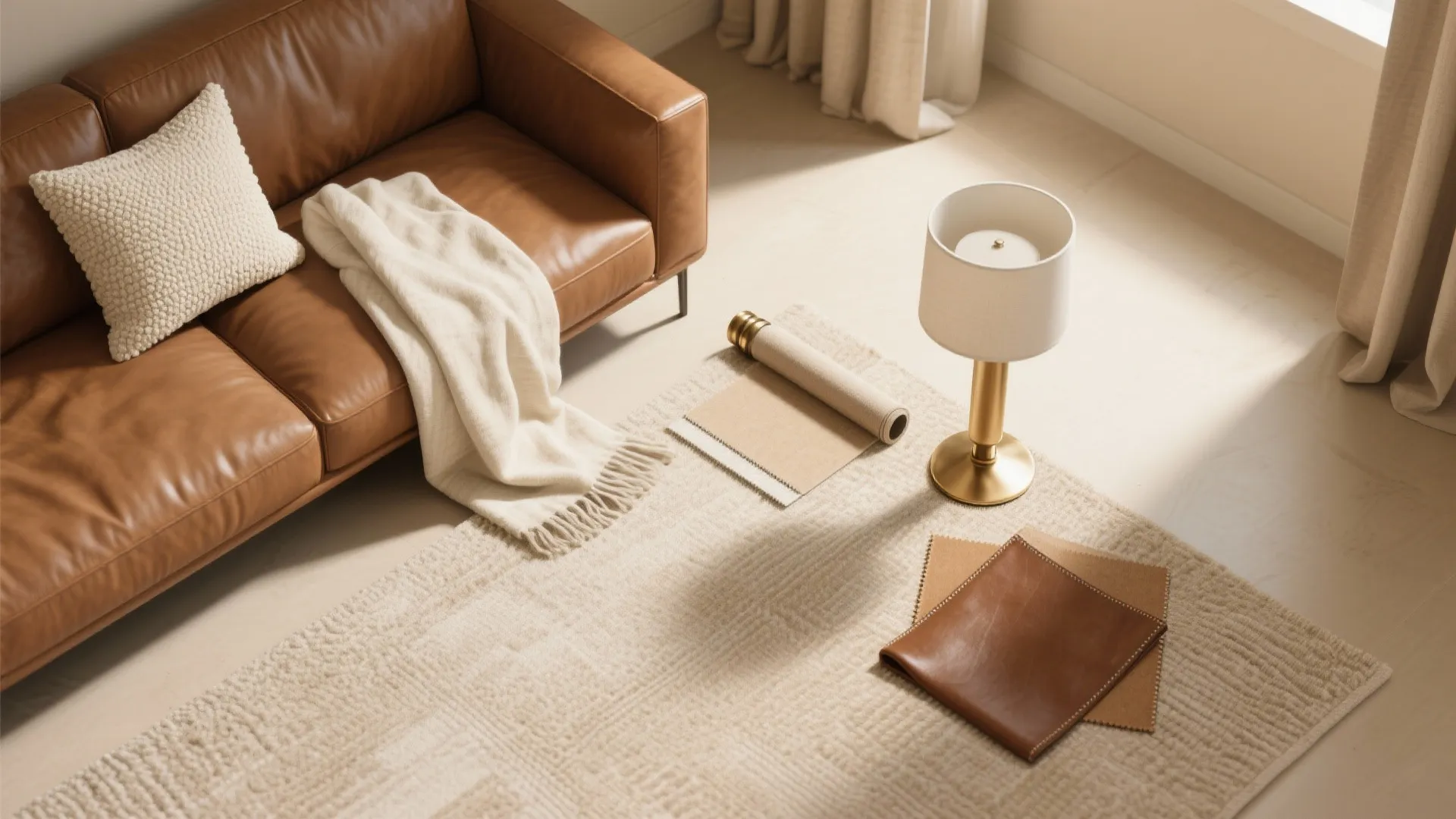 Airy Contrast: Light Textiles and Gentle Sheen