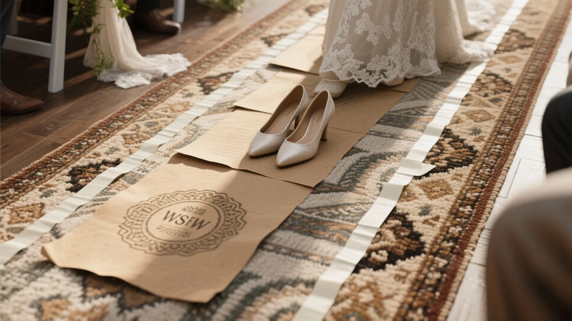 2. Aisle Runner Alternatives: Texture Instead of Expense