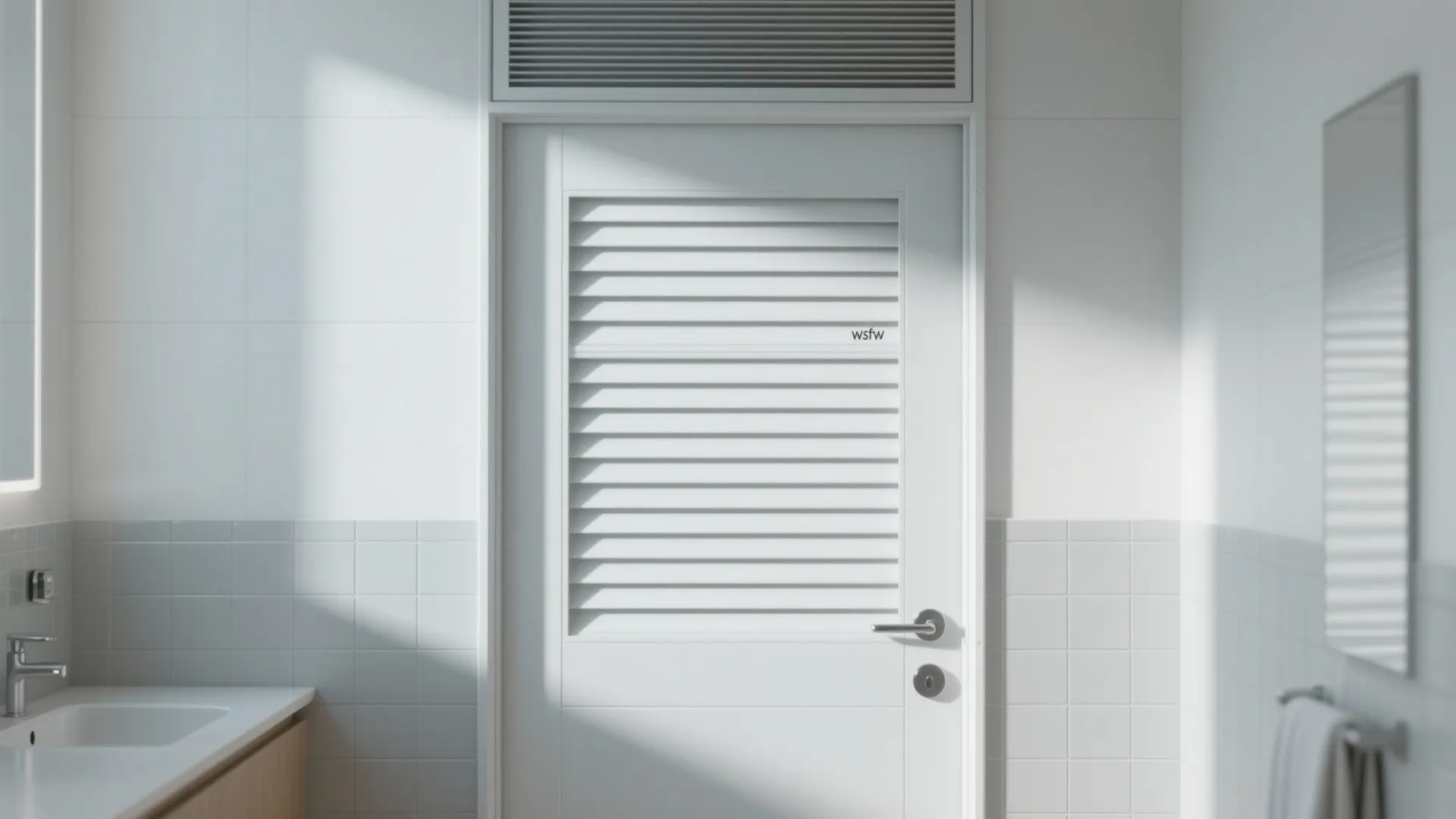 Powder-Coated Aluminium Door with Louvers