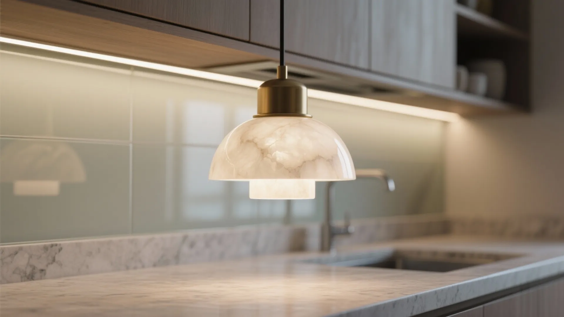 Layered lighting with sculptural fixtures