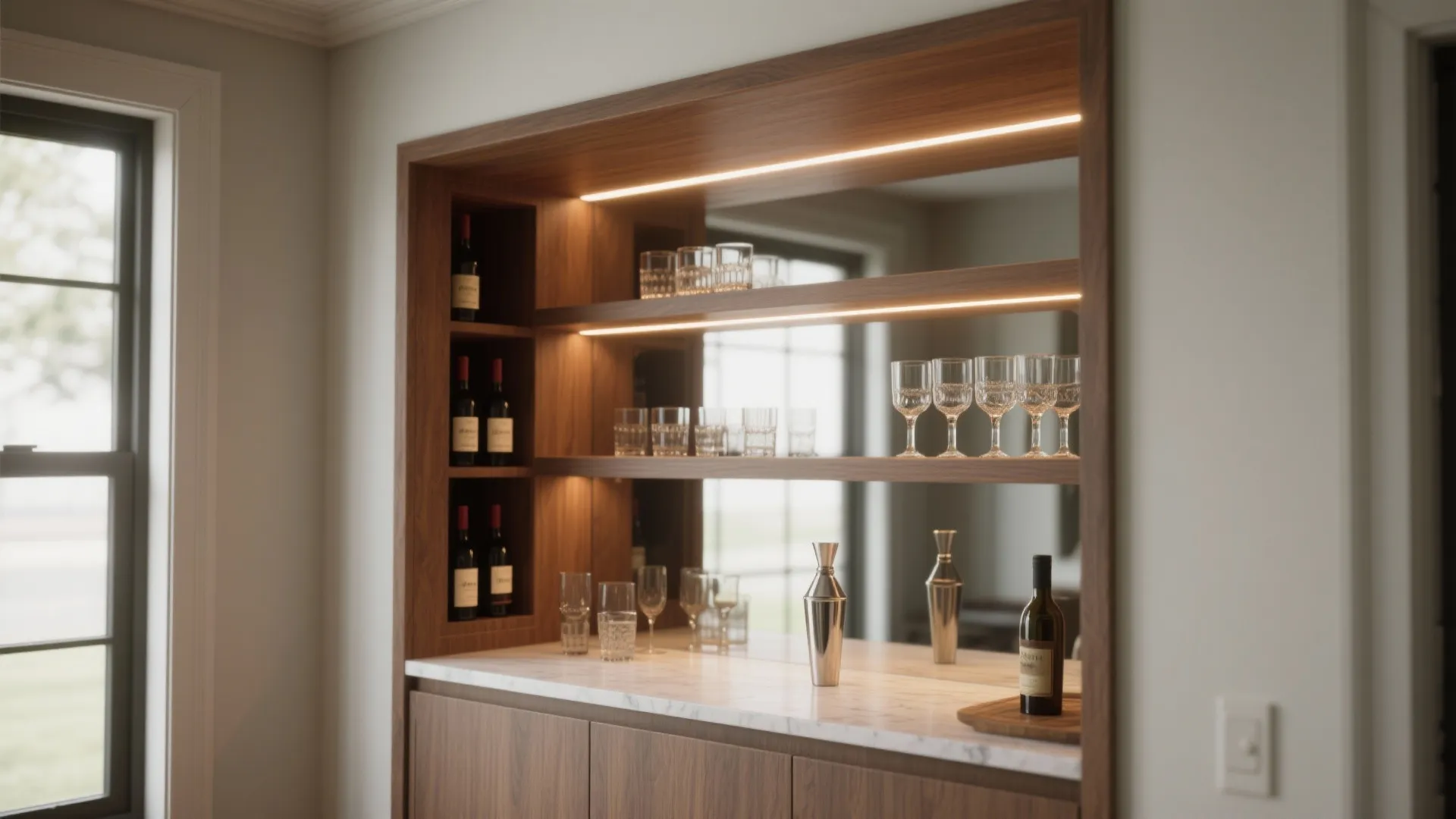 2. Built-in Niche or Alcove Bar