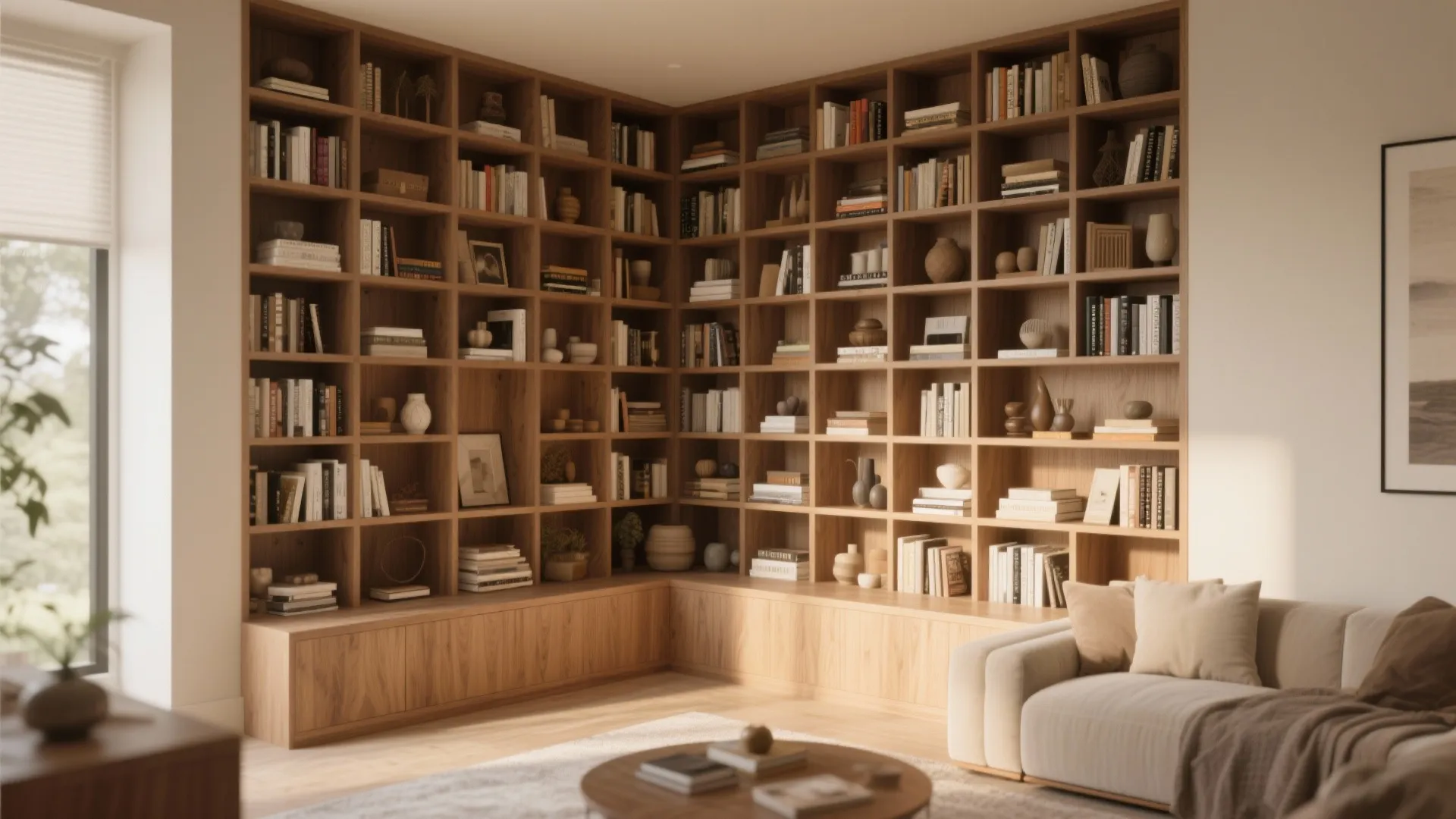 1. Built-in Bookshelves for Depth