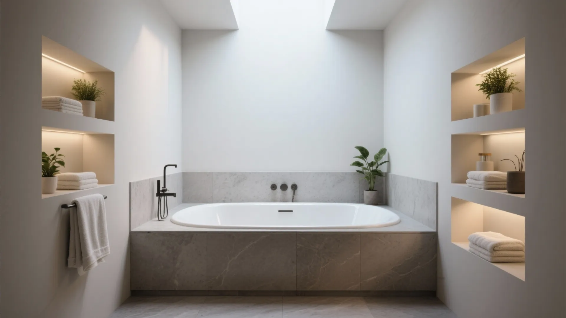 2. Install a deep alcove tub with integrated storage