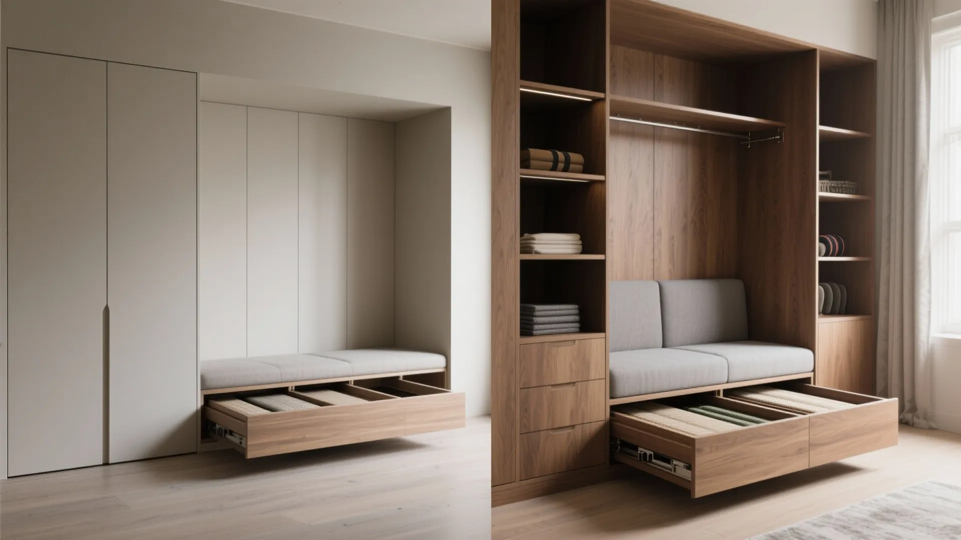 5. Built-in alcove with hidden compartments