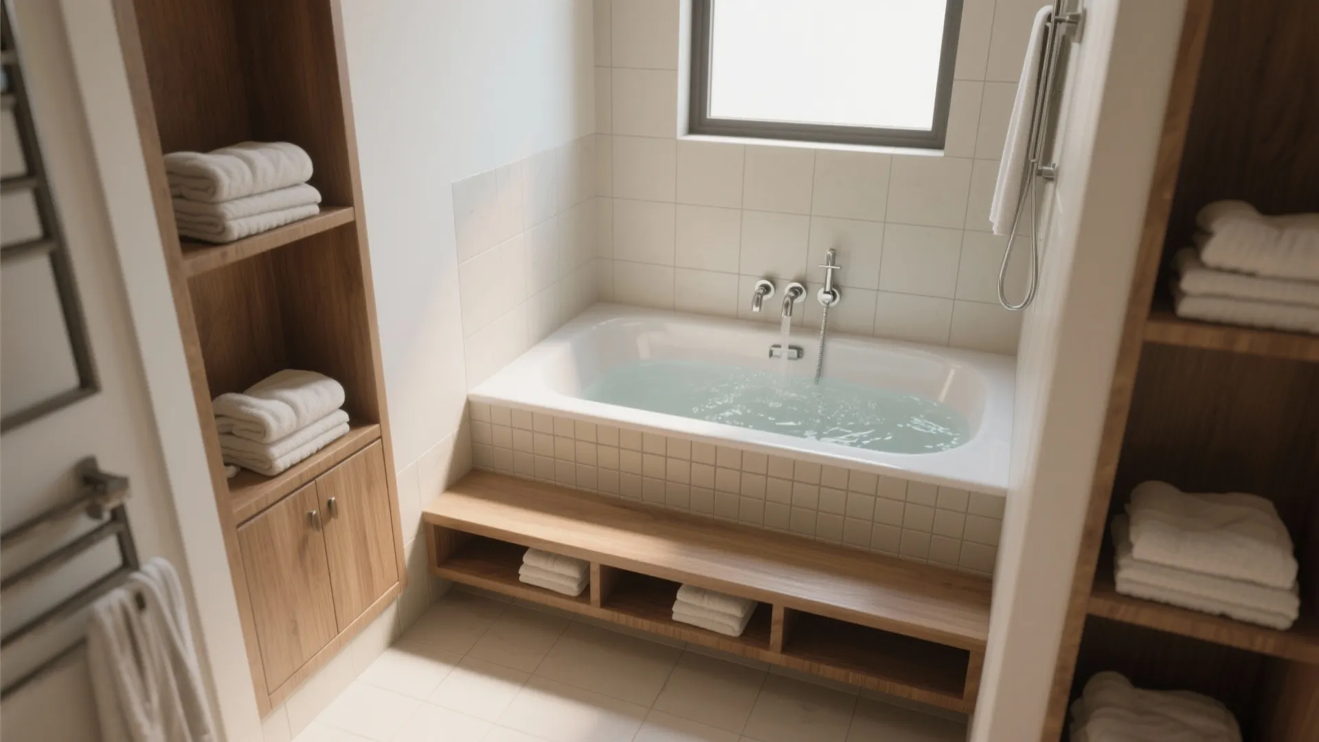 1. Alcove Jacuzzi with Built-in Step Storage