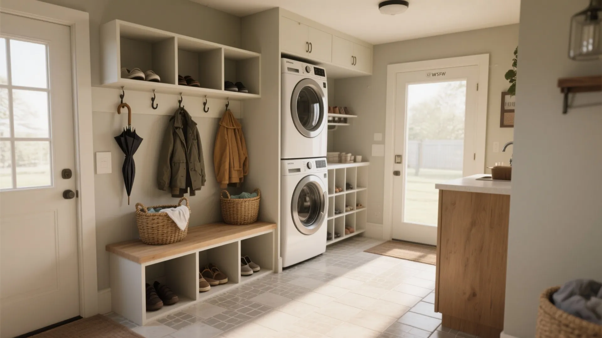 5. Multi-Use Alcove: Combine Laundry with Mudroom Functions