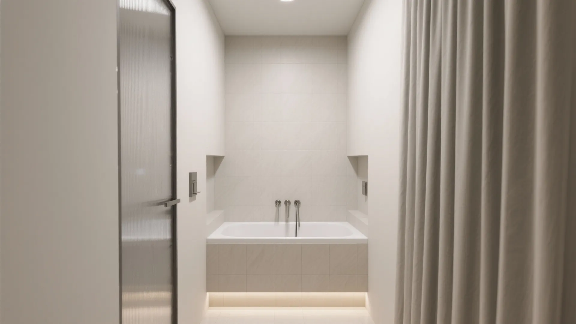 1. Built-in Alcove Tub with Glass Panel