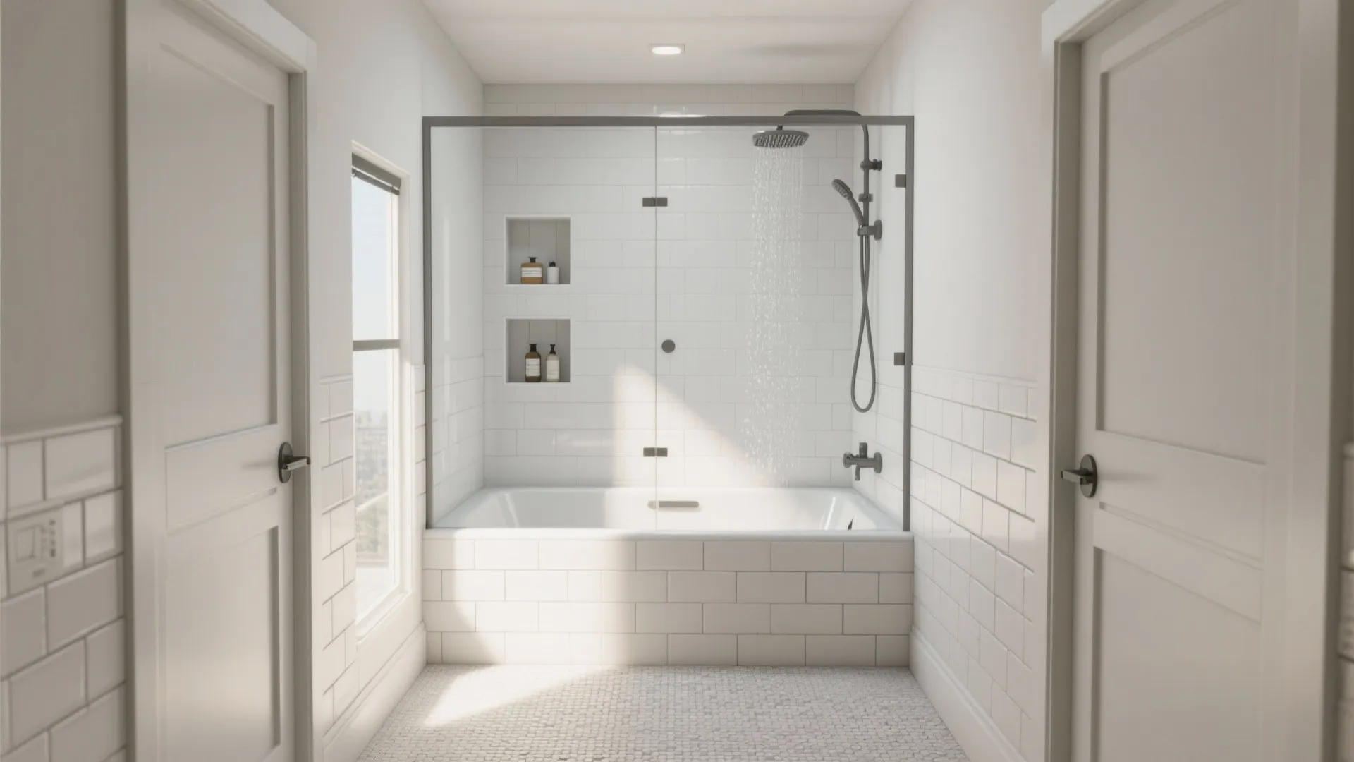 3. Alcove deep tub that doubles as a shower