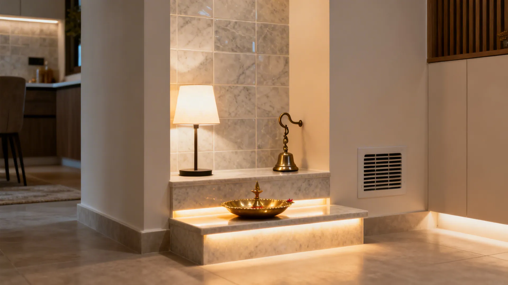 5) Northeast alcove with step-lighting and smoke control