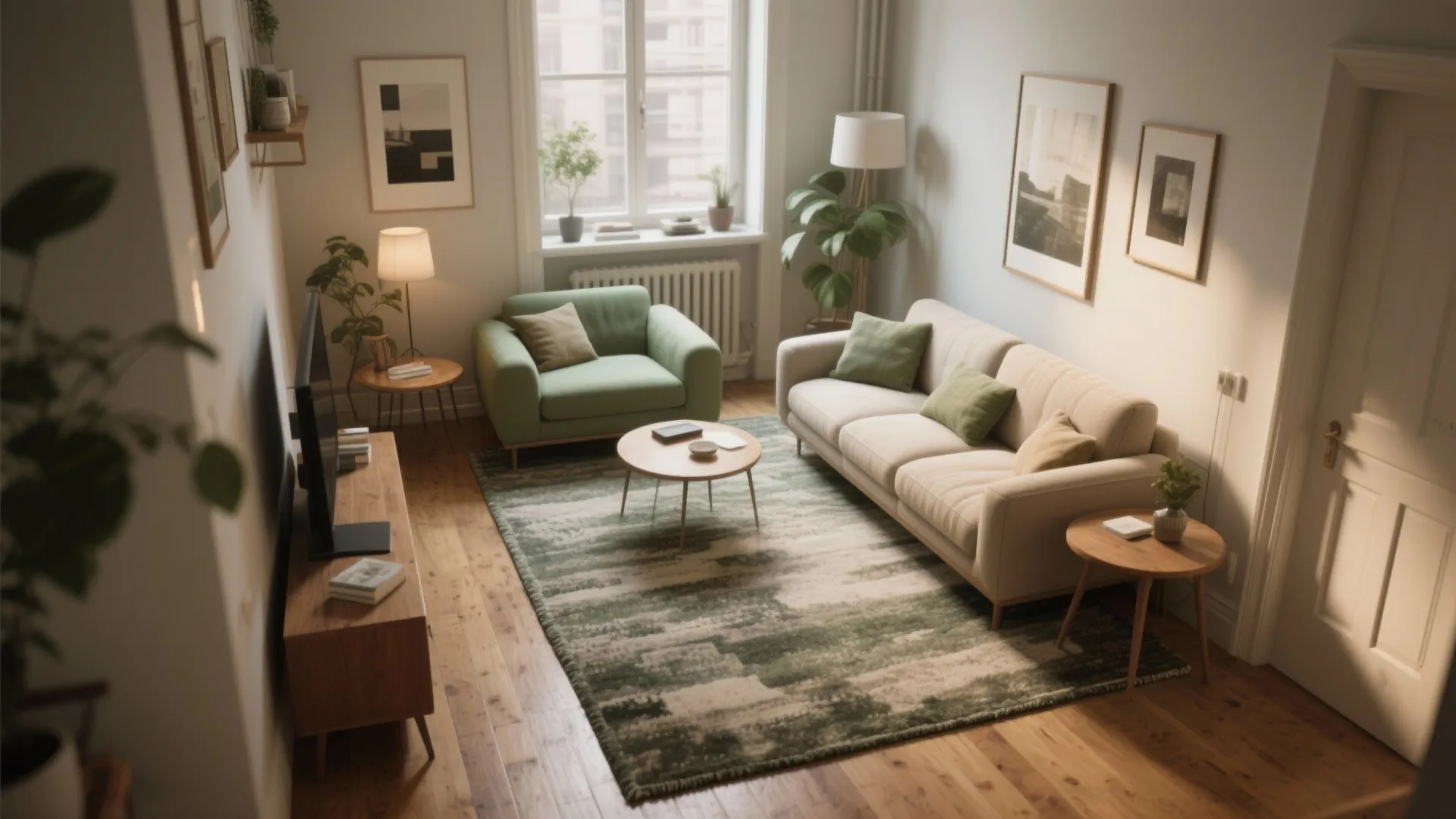 2. All Furniture on the Rug for a Cozy Pocket