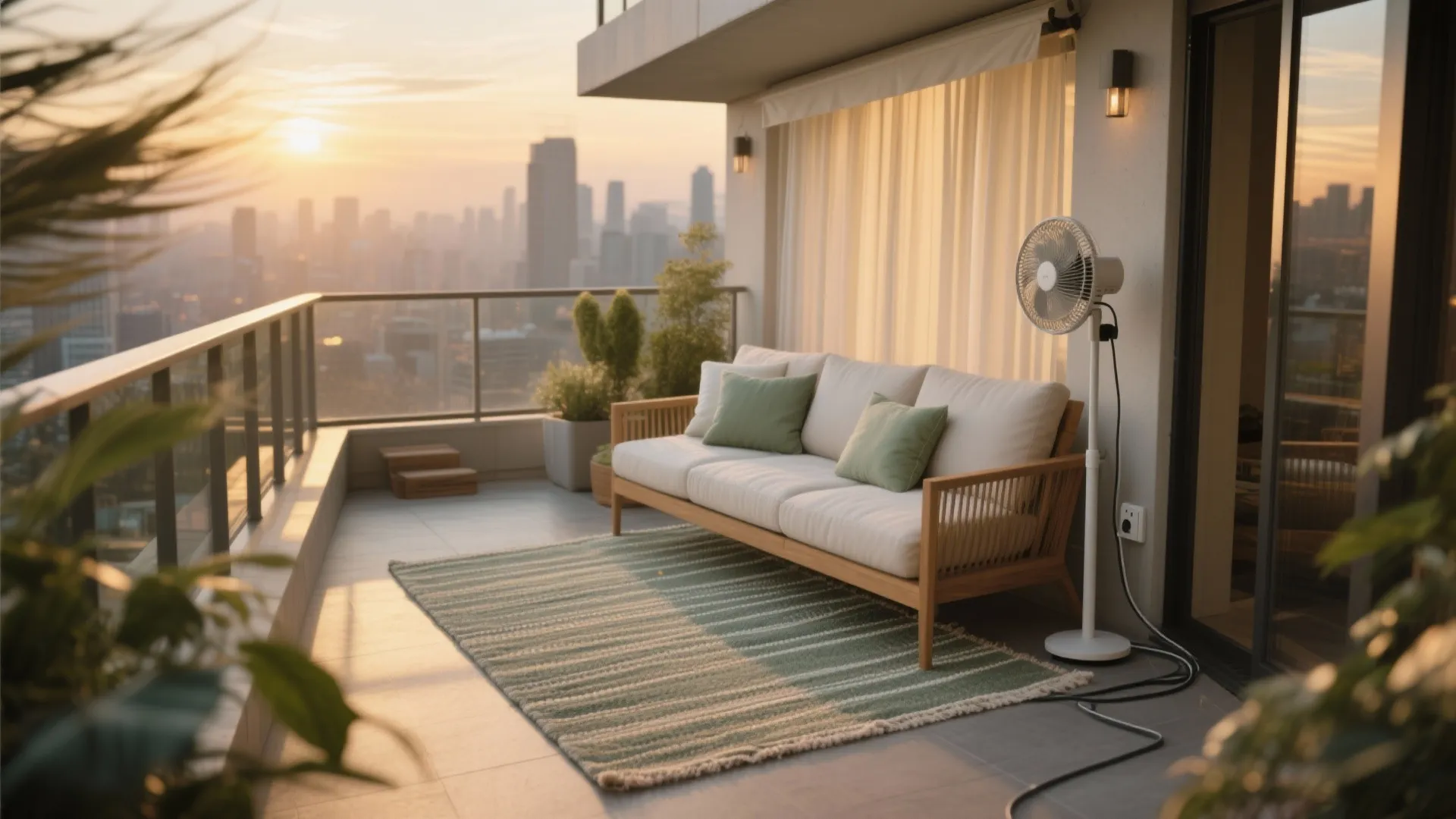 5) All-weather comfort: rugs, shades, and micro-climate control