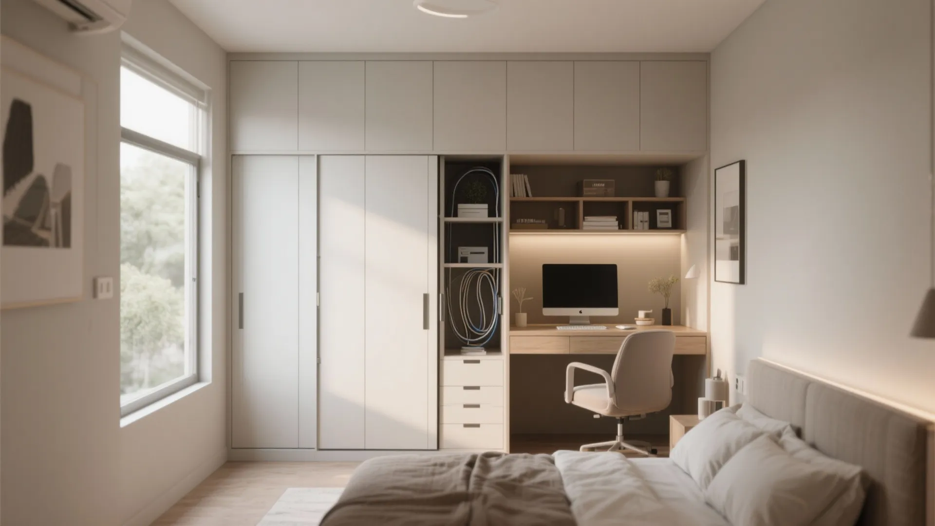 Multipurpose Almirah with Workspace Integration