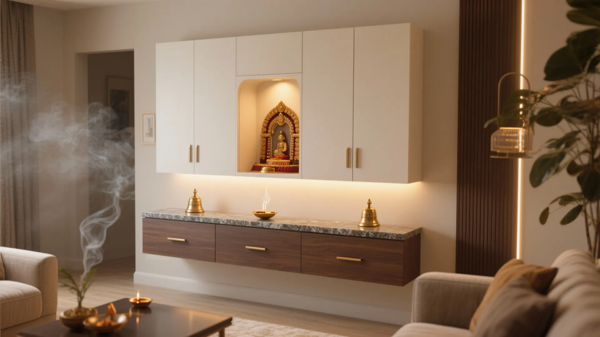 Interior design for pooja room wall units: 5 ideas: Small-space mandir design that feels sacred, serene, and practical—straight from my 10+ years of site mistakes, client wishes, and a few happily burnt diyas.