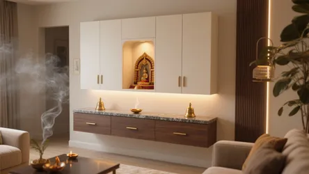Interior design for pooja room wall units: 5 ideas
