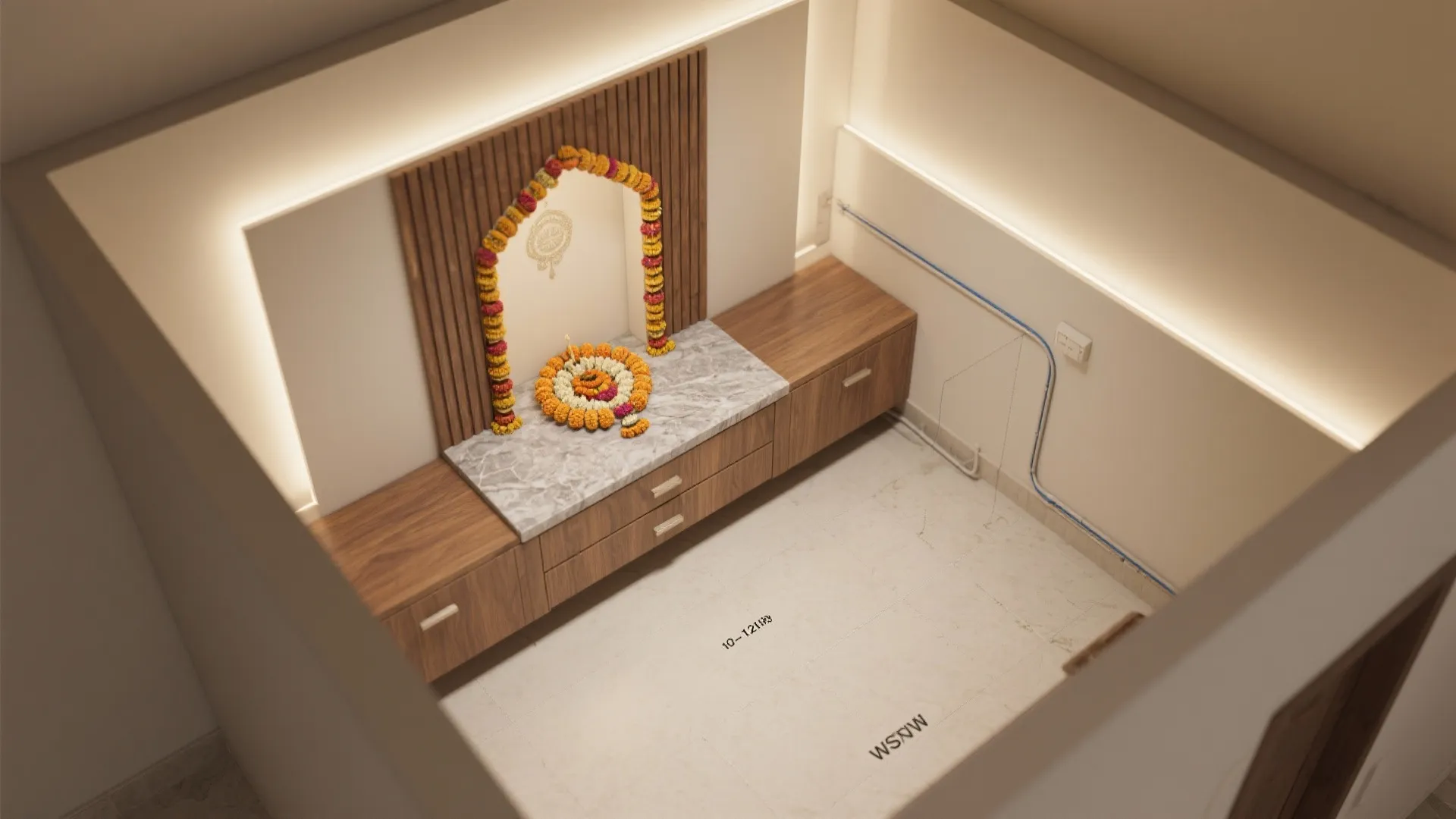 Floating Altars with Concealed Storage