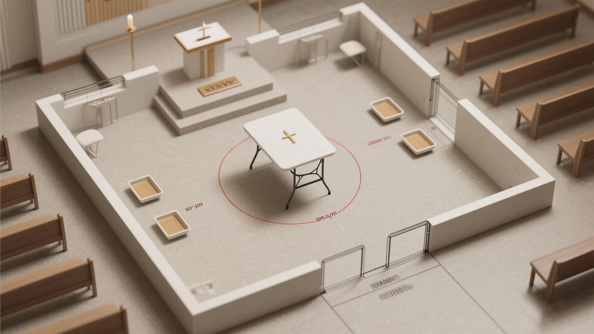 Compact Altar on a Foldable Table