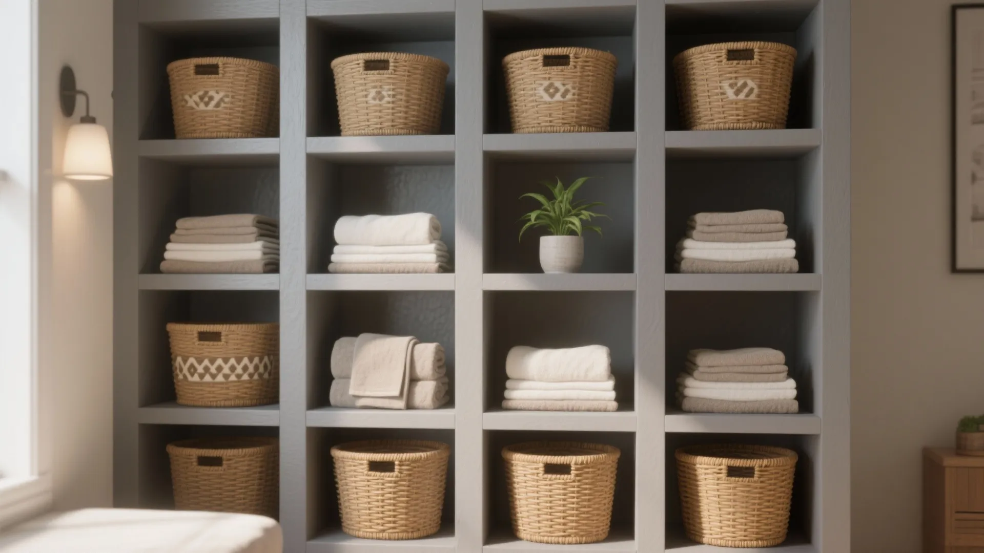 5. Small storage solutions in alternating tones