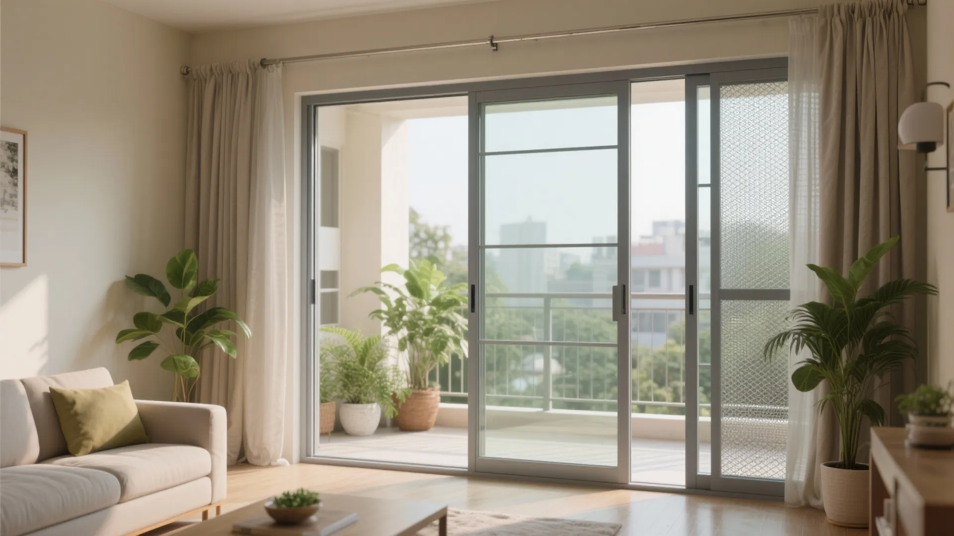 Aluminum Sliding Doors with Integrated Mosquito Mesh