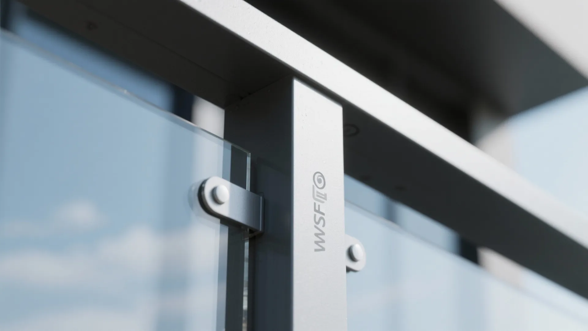 1) Minimalist aluminium railings with glass infill