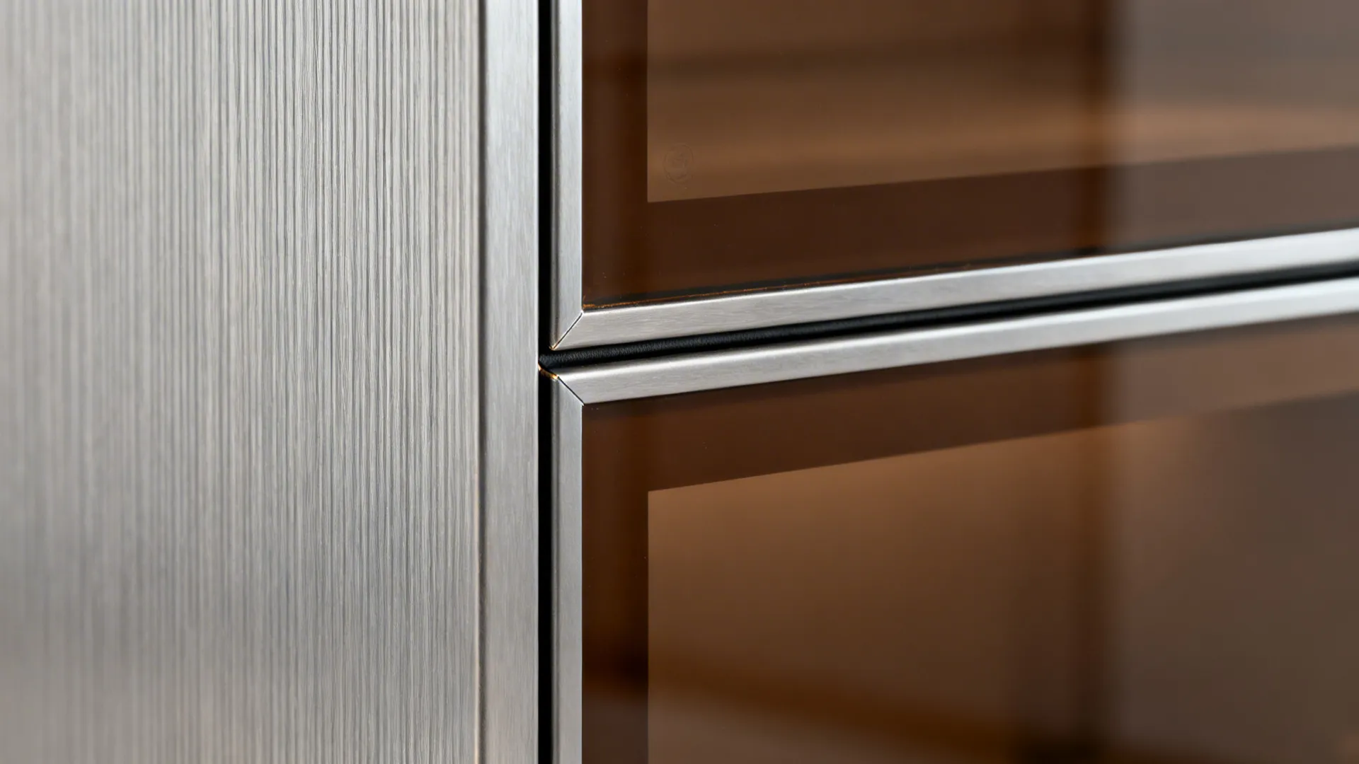 Brushed Aluminum Frames with Coffee Glass Inserts