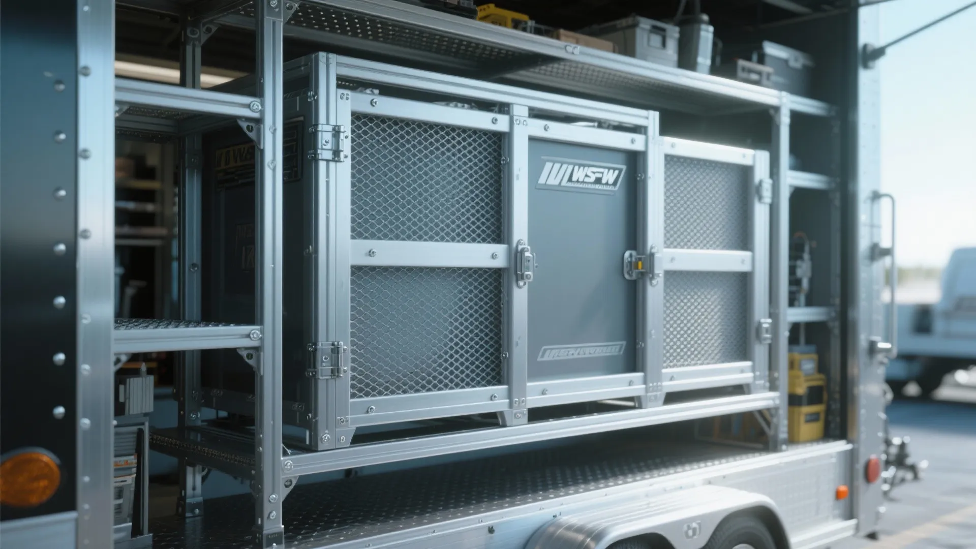 2. Aluminum frame with mesh panels