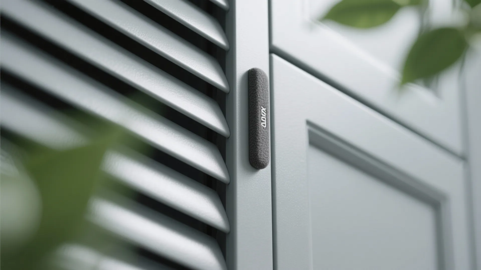 Minimalist Aluminum Cabinets with Slatted Doors