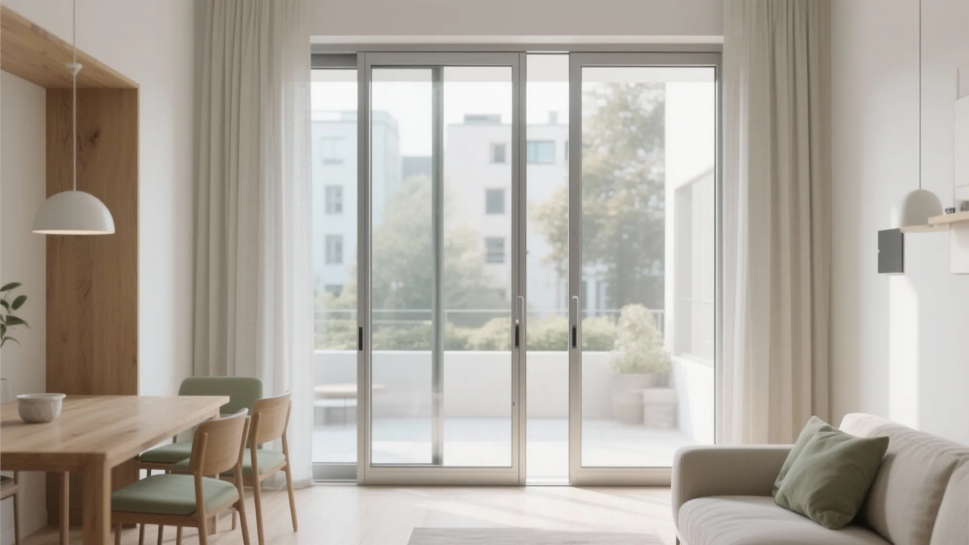 Minimal-Frame Aluminum Sliding Double Doors