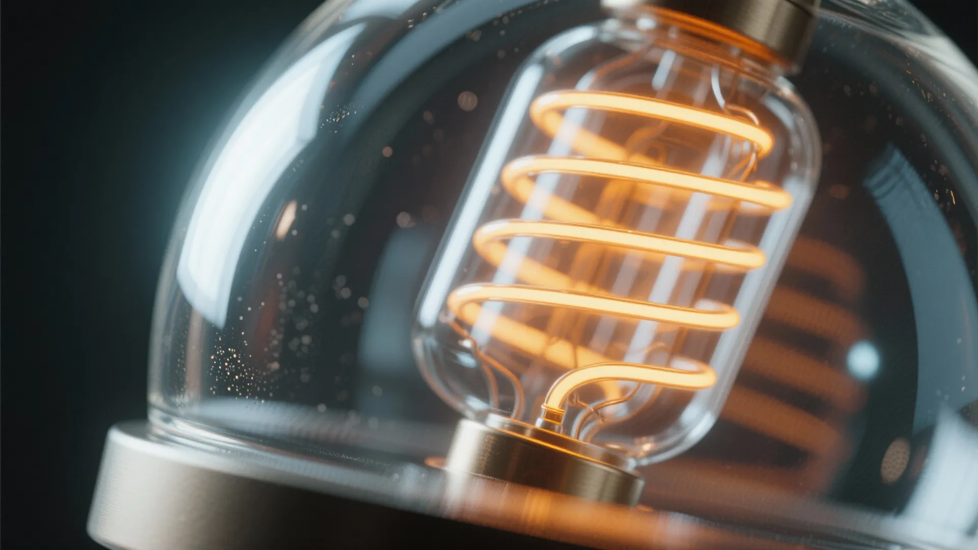 4) Glass dome with amber filament-style LED