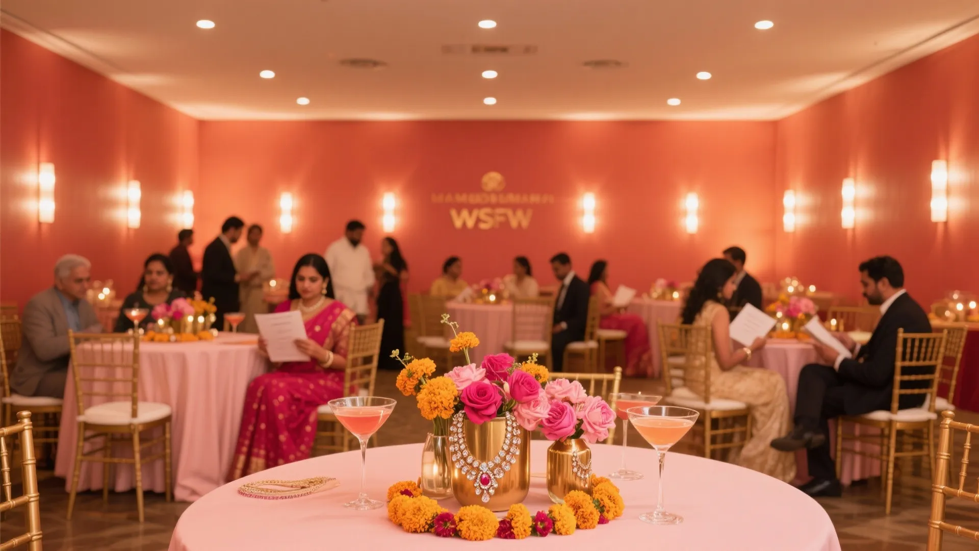 4) Colored wash + pin-spot combo for florals and outfits