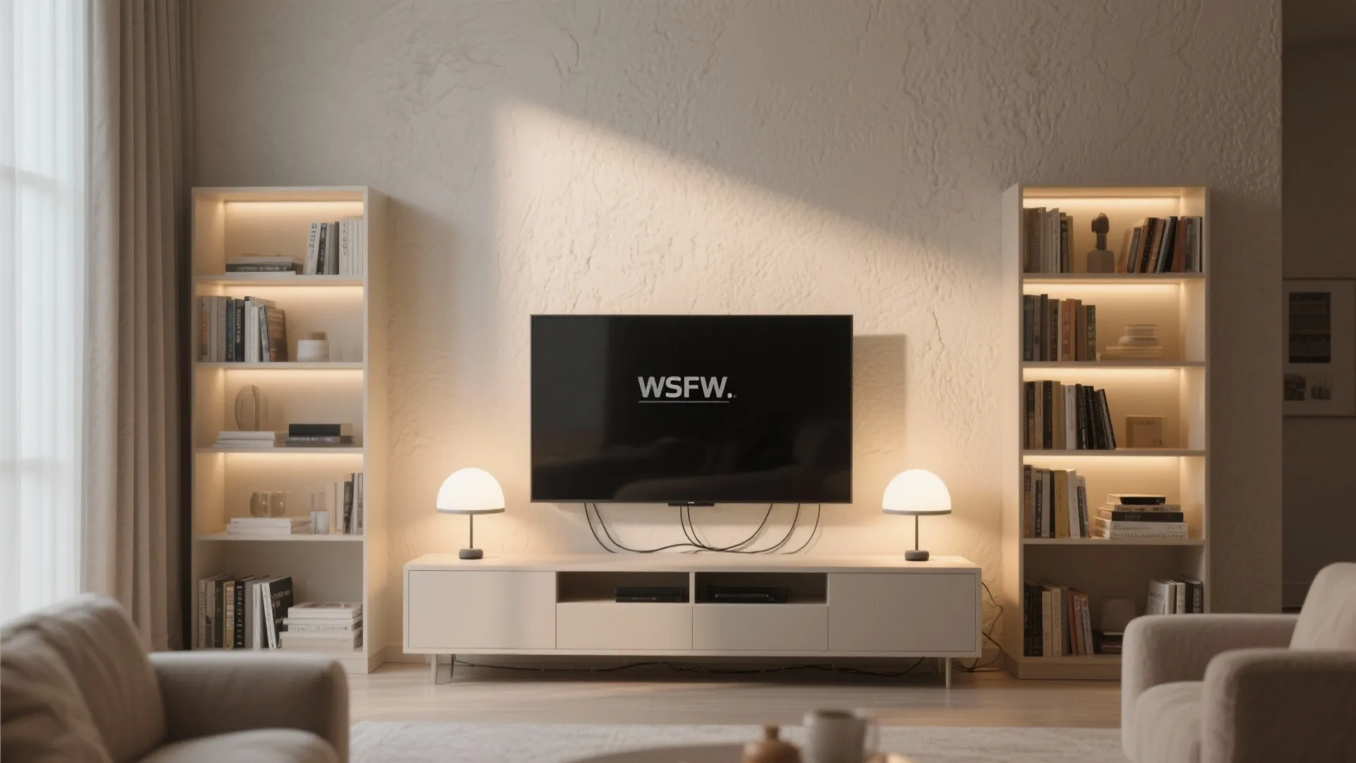 Ambient glow on shelves and consoles