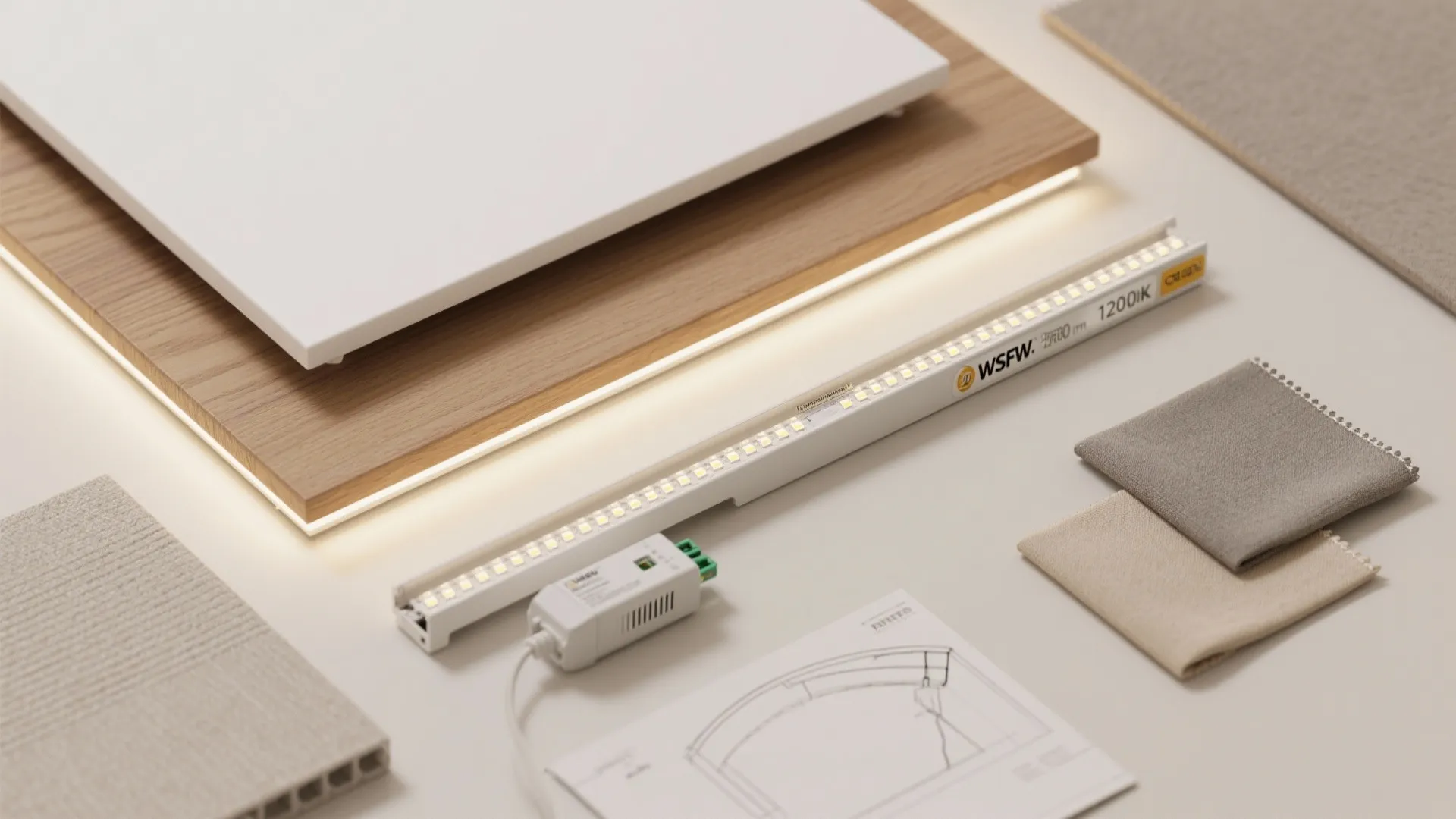 Warm-layered ambient LED ceiling plan