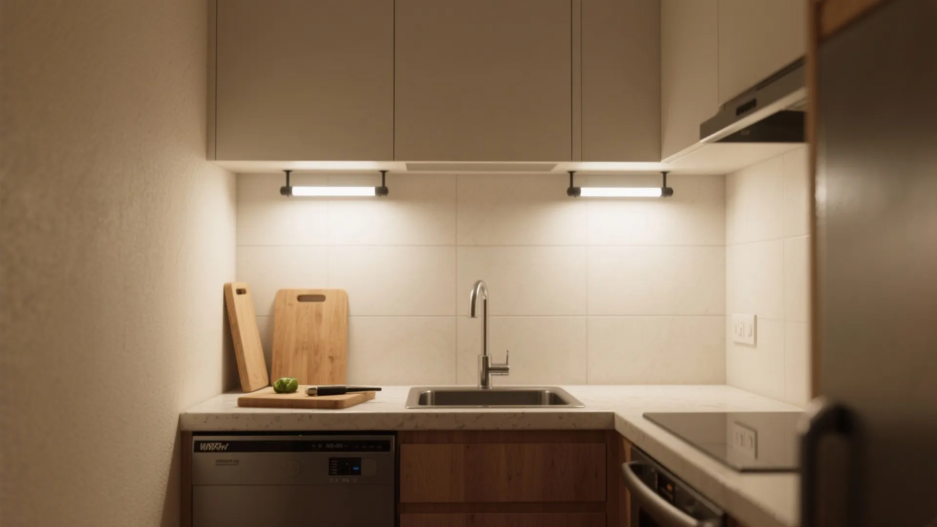Minimal ambient + targeted task sconces