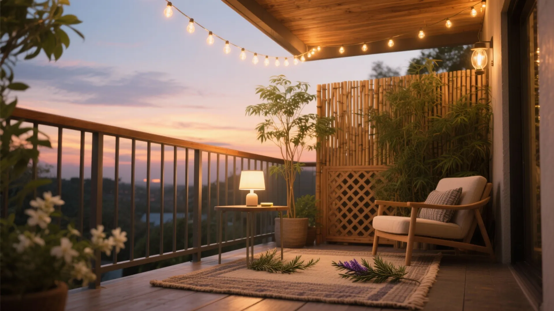 Ambience and zoning for an outdoor room