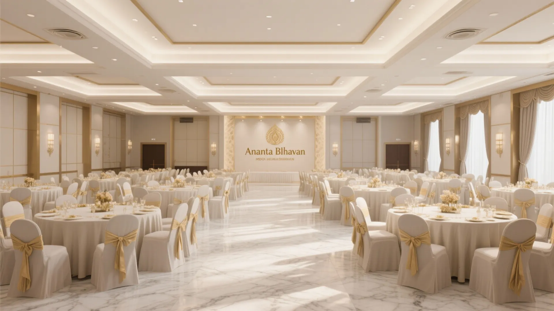 Large modular banquet hall with endless seating arrangements