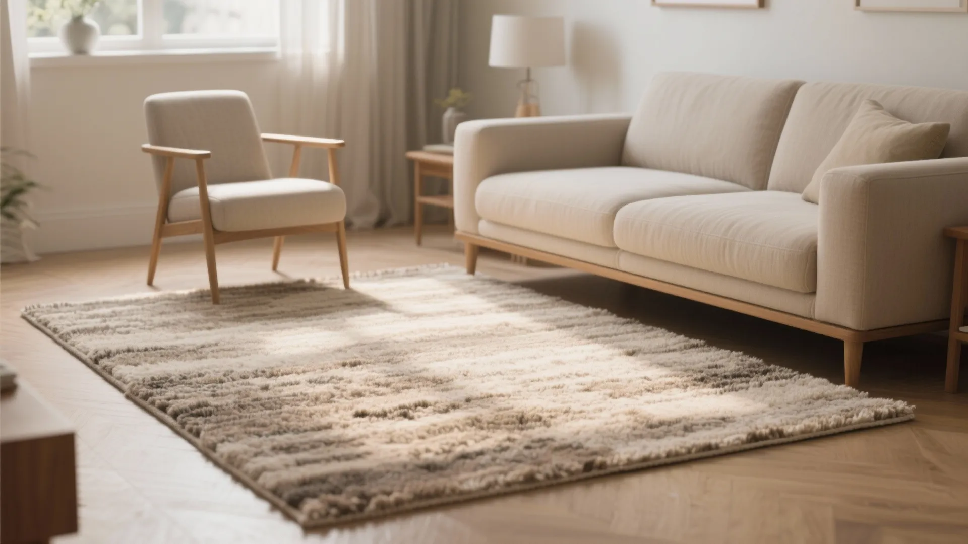 1. Anchor with a 5x8 rug under the seating