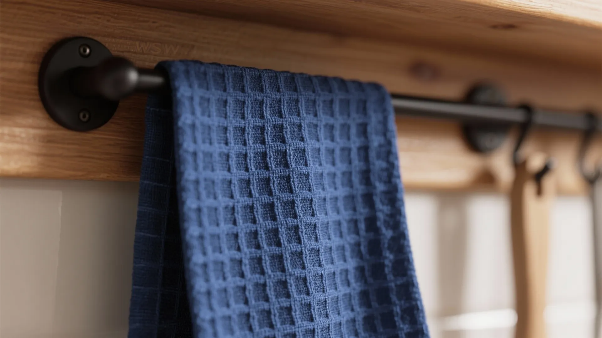 1. Anchor a color palette with blue kitchen towels